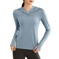 thumbnail image 2 of Workout Hoodie for Women 2025 Long Sleeve Slim Fit Lightweight Breathable Hooded Shirt Yoga Athletic Hoodie Pullover, 2 of 6