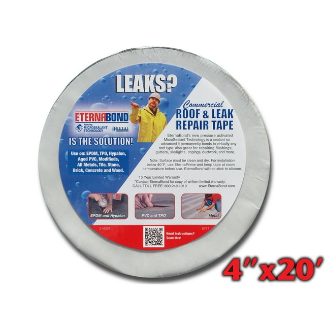 Eternabond RV Rubber Roof Repair Tape 4" x 20' Roll White