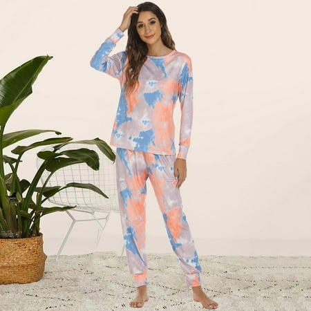 

NEGJ Women Pajama Printing Sets Long Sleeve Button Down Sleepwear Nightwear Soft Pjs Lounge Sets