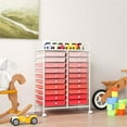 thumbnail image 5 of Pemberly Row 20 Drawers Rolling Cart Storage Studio Organizer Bins Pink, 5 of 8