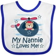 thumbnail image 3 of Inktastic My Nannie Loves Me Grandson Boys Baby Bib, 3 of 4