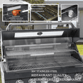 thumbnail image 2 of 110-Inch 4-Burner 72000 BTU Deluxe Stainless Steel Propane Gas Outdoor Kitchen Bar Barbecue Island Grill Wine Cooler Compact+Refrigerator+Rotisserie+Granite Countertops+Storage Cabinets & Drawers, 2 of 24