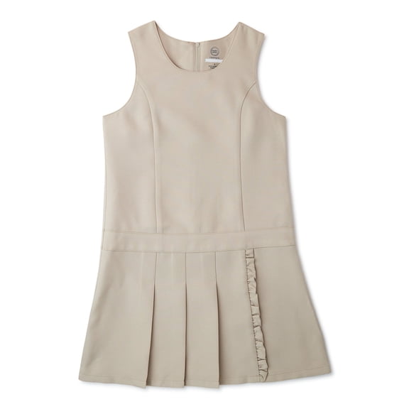 Girls School Uniform Pleated Ruffle Jumper Dress, Sizes 4-16 & 8-20 Plus