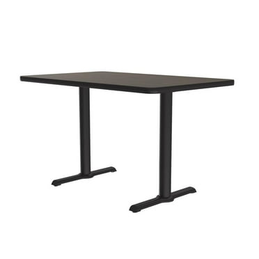 Correll Table Height Thermal Fused Laminate Café and Breakroom Table 30x48", RECTANGULAR, WALNUT BLACK