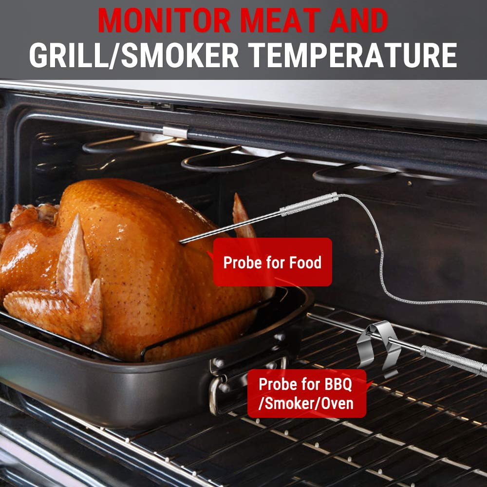 ThermoPro TP22S Digital Wireless Meat Thermometer for Grilling with Dual Probe Food Cooking Thermometer for Smoker BBQ Grill Thermometer Dark gray
