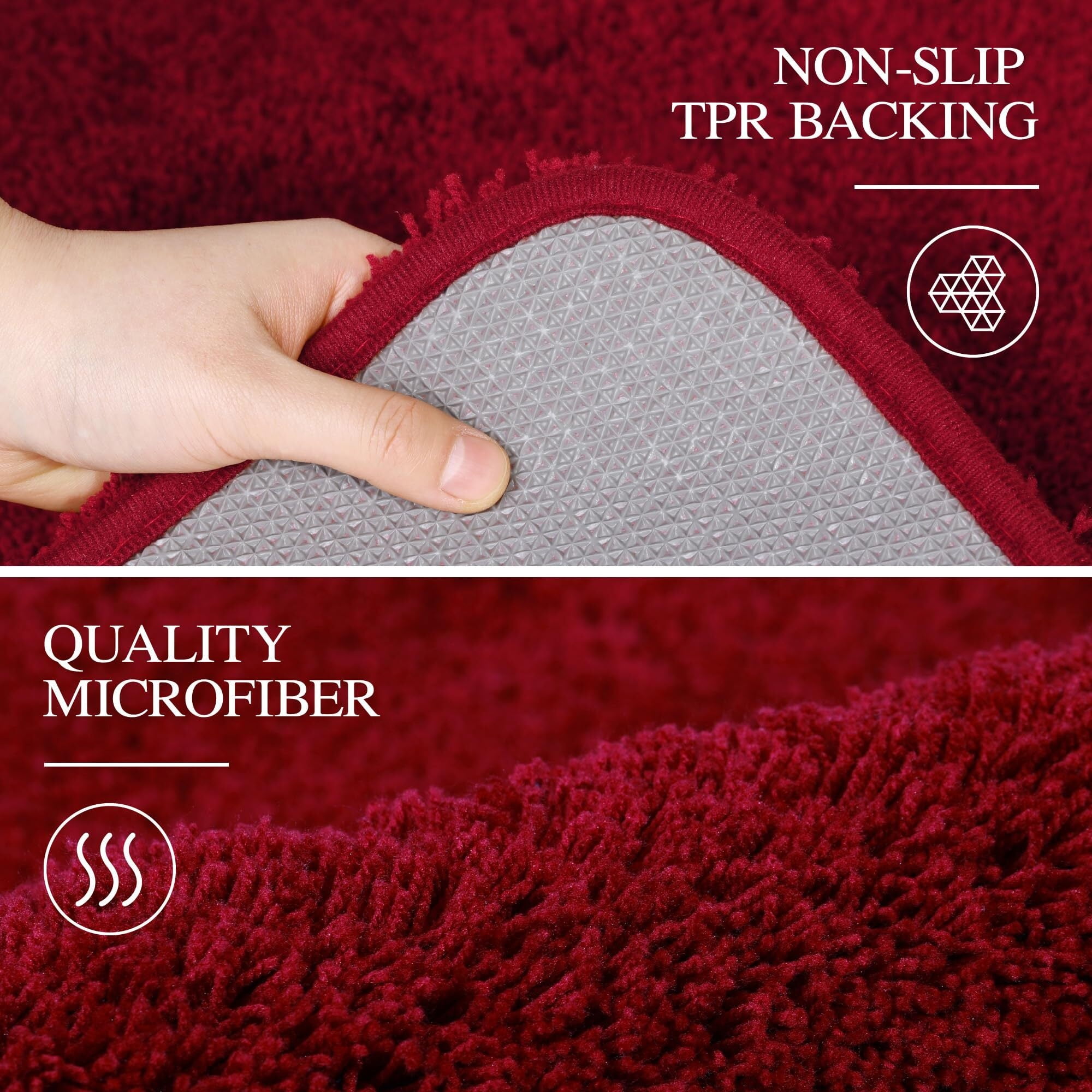 Walensee Bathroom Rug Non Slip Bath Mat (16 x 24, Hunter Green) Water Absorbent Soft Microfiber Shaggy Mat Machine Washable Bath Rug Thick Plush Rugs for Shower