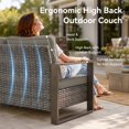 thumbnail image 3 of Unnifurnzi 3 Seater Patio Wicker Sofa-All Weather High Back Outdoor Rattan Couch with Outdoor Ottomans Patio Sofa Set for Porch Garden Backyard Poolside-Gray/Gray, 3 of 7