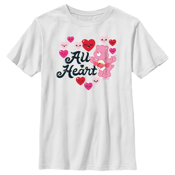 Boy's Care Bears Valentine’s Day Love-A-Lot Bear All Heart Graphic Tee White Small