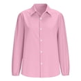 thumbnail image 5 of Jsaierl Women's Casual Solid Color Ruffle Collar Long Sleeve Ruffle Shirt Blouse V Neck Peasant Sleeve Button Down Shirt Tops, 5 of 9