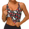 thumbnail image 3 of Pofeuu Red Mushrooms Print Sports Bra for Women Sexy Vest Yoga Running Gym Fitness Crop Bras Tops-Medium, 3 of 8