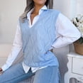 thumbnail image 7 of Oversized Sweater Vest for Women V Neck Sleeveless Solid Color Loose Pullover Sweater, 7 of 7