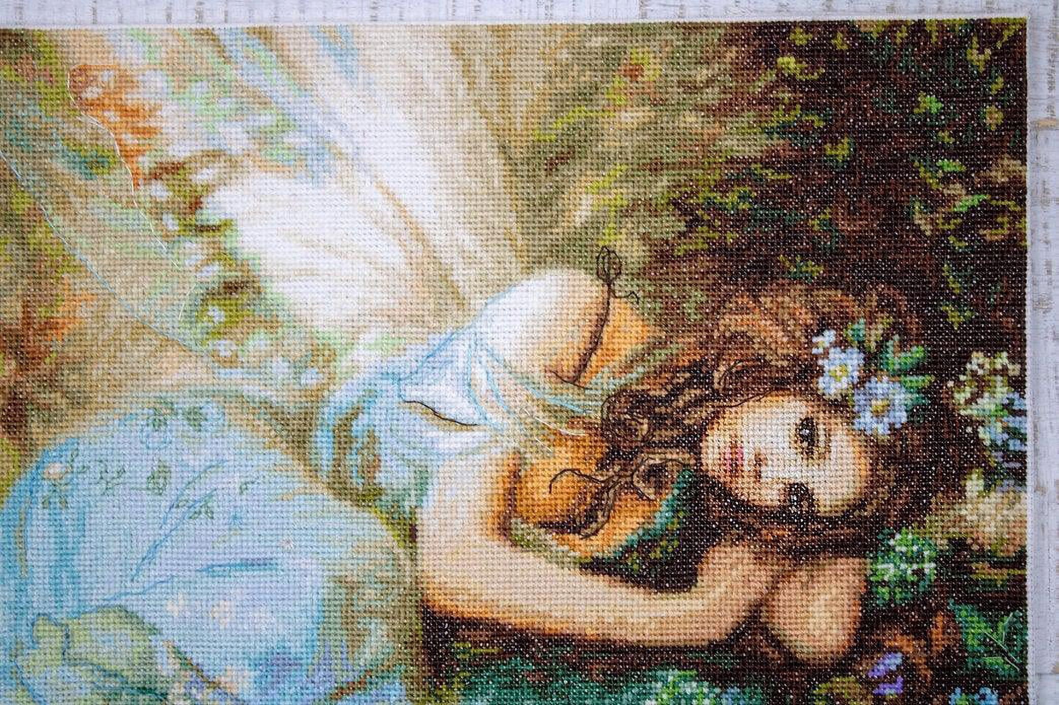 Counted Cross Stitch Kit Spring Fairy Leti960 By LetiStitch Needlework Blue Girl Canvas Cotton Flower