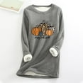 thumbnail image 2 of HKEJIAOI Sweat-shirts Femmes Col Rond Graphique Mi-Lourd Long Sleeve Chemise, 2 of 3