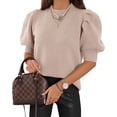 thumbnail image 1 of Suéteres Goranbon Puff de manga corta para mujer, color beige, 1 of 6