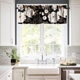 thumbnail image 4 of Black Gold Floral Valance, Retro Peony Rose Flowers Oriental Style Gothic Garden Blackout Short Window Treatments for Farmhouse Living Room Bedroom Kitchen, 54x18in, 4 of 5