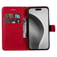 thumbnail image 6 of Dteck for iPhone 16 Wallet Case, Magnetic PU Leather Flip Folio Case with Card Holders RFID Blocking Kickstand Shockproof TPU Inner Shell Phone Cover 2024, Red, 6 of 7