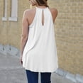 thumbnail image 4 of Ichuanyi Women's Summer Halter Spaghetti Strap Lace Hollow Flowy Tank Tops Cami Shirts Pleated Blouse T-Shirt Sleeveless Vest, 4 of 7