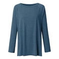 thumbnail image 4 of Long Sleeve Shirts for Women 2026 Spring Plus Size Plain Crewneck Oversized Tshirt Blouse Tunic Tops, 4 of 4