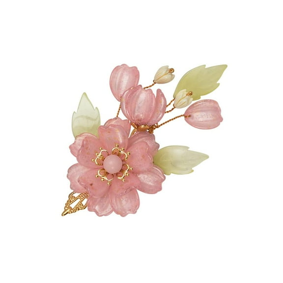 Vintage Pink Flower Hair Clips, Decorative Hair Clips French Pearl Barrettes, Wedding Hair Pins Hair Accessories for Women Girls Bride Bridesmaid