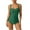 Green, variant on Women's Tie Side Bikini Set, Solid Color Scoop Neck Lace Up Top with High Cut Bottom, Adjustable Straps Two Piece Swimsuit, Minimalist Summer Beach Vacation Pool Party Wear