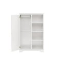 thumbnail image 6 of Multifunctional Storage Cabinets with 3 Storage Shelves and 1 Door, Modern Bedroom Wardrobe with 1 Cabinet and 1 Clothes Hanger, Space Saving Closet Pantry Cabinet for Home Office, White, 6 of 7