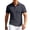 Grey, variant on Summer Mens Color Block Knit Polo Shirts Lightweight Textured V Neck Short Sleeve Casual Top Black L