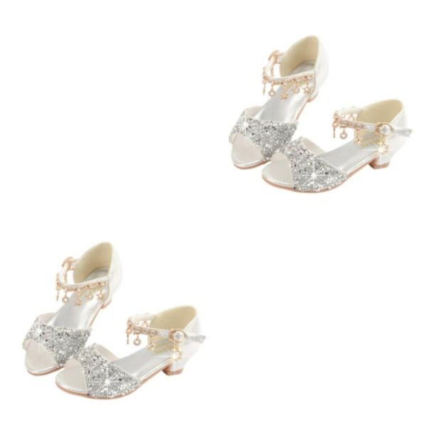 Qarigey Zapatos con purpurina para niñas, lentejuelas, Ballet, boda, fiesta, zapato de cristal, carnaval, Halloween, Navidad, sandalias, Type9 NO9