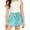 Mint Green2, variant on Girls Front Bow Pleated Printed Shorts Elastic Back Waist Multi Pattern Lightweight Loose Kids Summer Casual Shorts(Navy2,11-12 Years)