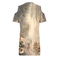 thumbnail image 4 of PNTUTB Summer Women's Fashion Dress: Casual Loose Printed V-Neck Spaghetti-Strap Off-the-Shoulder Short-Sleeve Slimming Flattering, 4 of 6