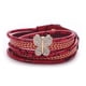 thumbnail image 1 of Joyería de pulsera con hebilla de cuero PU con diamantes de imitación de forma hermosa y linda a la moda (rojo), 1 of 3