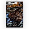 thumbnail image 2 of Corvallis, Oregon, Beaver, Scratchboard (36x54 Giclee Gallery Art Print, Vivid Textured Wall Decor), 2 of 3
