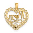 thumbnail image 4 of FB Jewels 14k White and Yellow Two Tone Gold White Mom Inside Scallop Heart Cut Out and Two-color Pendant, 4 of 4