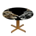 thumbnail image 3 of WYYP Lions Crowns Enguerrand Quarton Round Table Cover 100% Polyester Fiber Waterproof White, 3 of 8