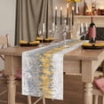 thumbnail image 2 of Table Runners 70 Inches Long Dress Scarves, Yellow Grey Abstract Farmhouse Coffee/Dining/Kitchen Table Decor, Holiday Table Runner, Gradient Geometric Graffiti Modern Art 13x70 Inch, 2 of 9