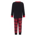 thumbnail image 4 of Conjunto de pijamas navideños familiares a juego: camisetas con estampado de astas y pantalones a cuadros. Pijamas de vacaciones para dormir., 4 of 10