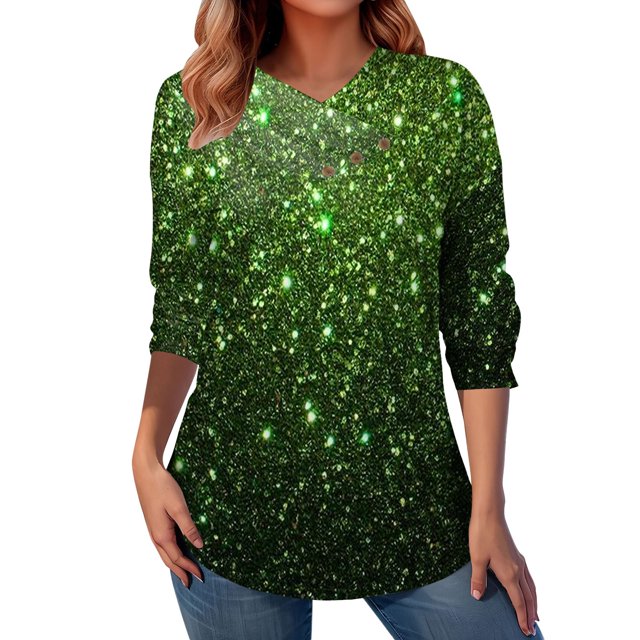 Gibobby Blusa Mujer Primavera y otoño pantalones cortos de manga corta Jacquard Plaid Ice Silk Loungewear Loungewear(Verde, XL)