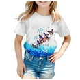 thumbnail image 2 of TOWED22 Kids 4th of July American Flag Shirts Boys Girls Patriotic Cotton T-Shirt Independence Day Tee Tops Sizes 3-10 Years（White,6-7 Y）, 2 of 4