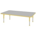 thumbnail image 1 of 24in x 60in Rectangle Everyday T-Mold Adjustable Activity Table Grey/Yellow - Chunky with Six 10in Stack Chairs Yellow - Ball Glide, 1 of 2