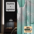 thumbnail image 3 of Aqua Marble Blackout Curtains for Bedroom/Living Room, Pinch Pleated Black Out Curtains, Modern Abstract Waves Silvery Farmhouse Room Darkening Window Drapes with Hooks 2 Panels, 39"x70", 3 of 8