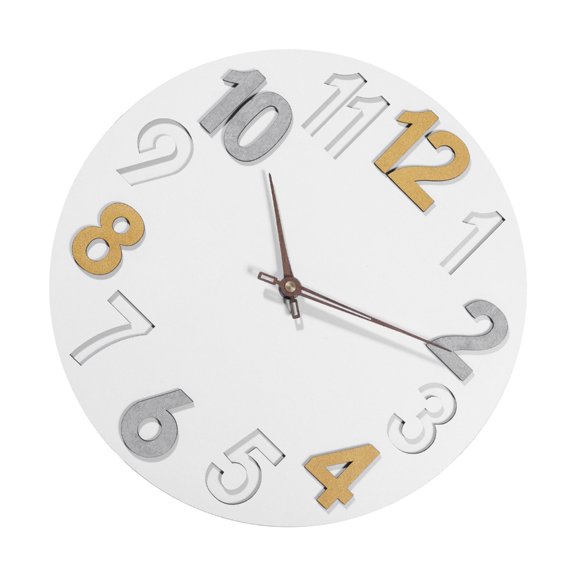 Jesscasday Wall Clock, Noiseless Modern Wall Decorative Clock 3D Arabic Numerals for Interior Decoration (32cm）