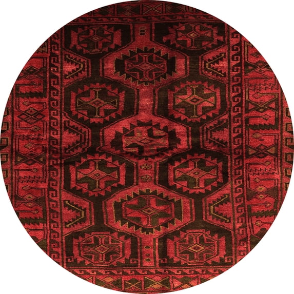 Ahgly Company Indoor Round Persian Orange Traditional Area Rugs, 5' Round