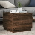 thumbnail image 1 of vidaXL Coffee Table with LED Lights Brown Oak 50x50x40 cm, 1 of 5