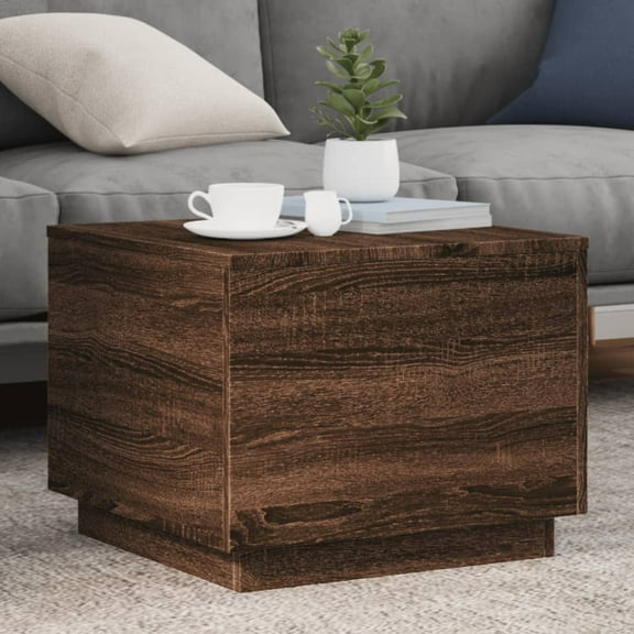 vidaXL Coffee Table Brown Oak Engineered wood 19.7x19.7x15.7 in