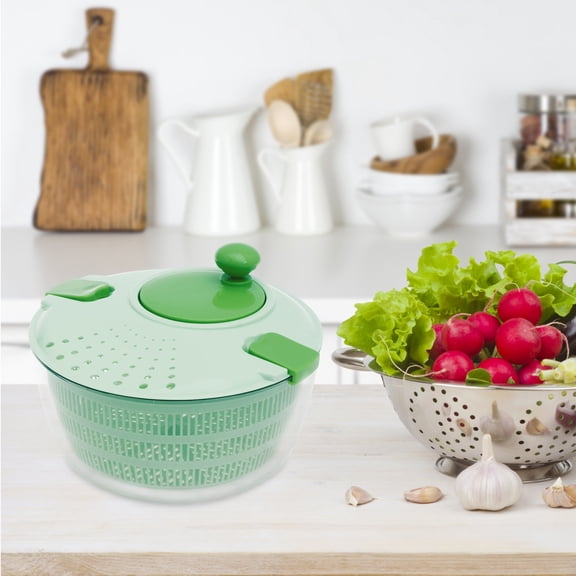 Ikoopy PP Salad Spinner Large Capacity Salad Washer Labor Saving Lettuce Spinner Multiple Water Outlet Lettuce Drainer for Household
