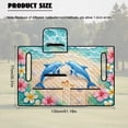 thumbnail image 7 of FKELYI Golf Cart Seat Cover for EZGO Yamaha Club Cars Foldable Design Golf Cart Seat Towel Blanket with Pockets for Storage, Hibiscus Frangipani Flower Dolphin Print, 7 of 7