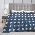 thumbnail image 6 of ZNDUO Patriotic Usa Flag Stars Blue White Pattern Throw Blanket, Lightweight Cozy Soft Throw Blanket for Couch, 60"x50" Throw Blankets for Bed, 6 of 8