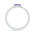 thumbnail image 2 of ANGARA Natural Square Amethyst Solitaire Parallel Split Shank Ring in 14K White Gold for Women (Size-4mm) | February Birthstone, Birthday, Anniversary, Jewelry Gift for Women | Natural Amethyst Ring, 2 of 8