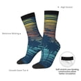 thumbnail image 4 of Gukieu Palm Trees Print Contrast Color Mid-calf Socks, Sweat-wicking Athletic Socks, Unisex Clothing Accessories, 4 of 6