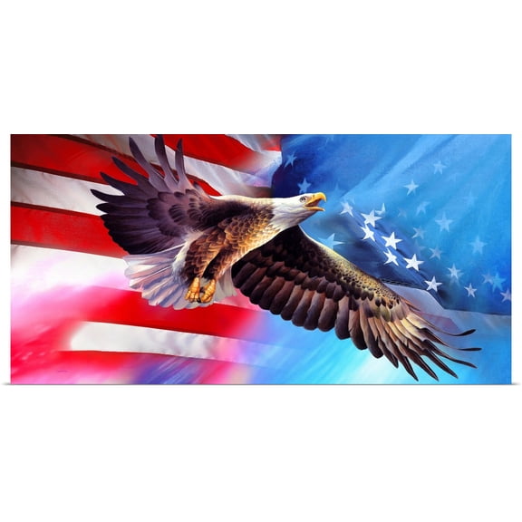 Great BIG Canvas | Rolled Spencer Williams Poster Print entitled American Eagle Flag