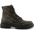 thumbnail image 2 of Guess Tesero Men's Zip Up 4G Logo Print Synthetic Ankle Boot In Brown Size 8.5, 2 of 6